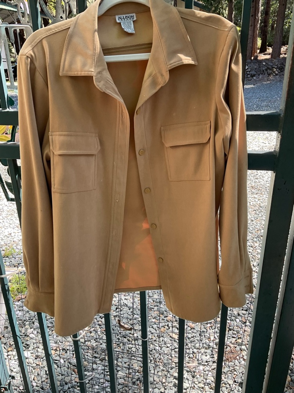 C-ALLISON TAYLOR LONG FAUX SUEDE SHIRT-LARGE
